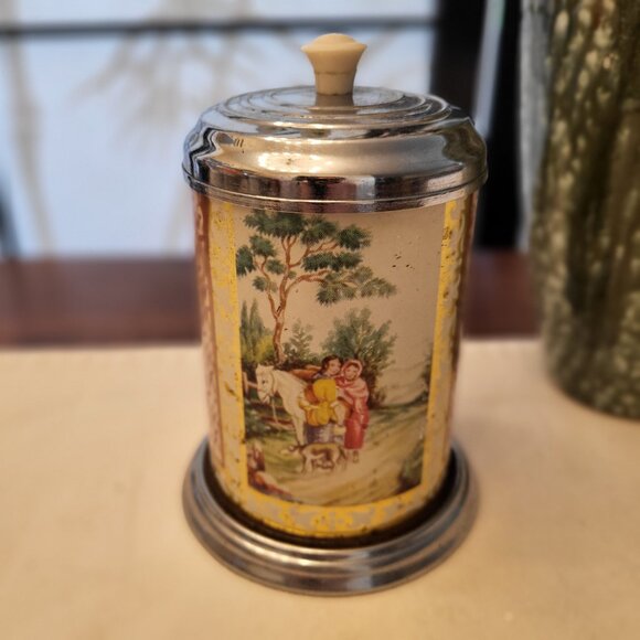 Pair of 50s Mid Century Modern Chrome & Bakelite Tea Caddys - Picture 2 of 14